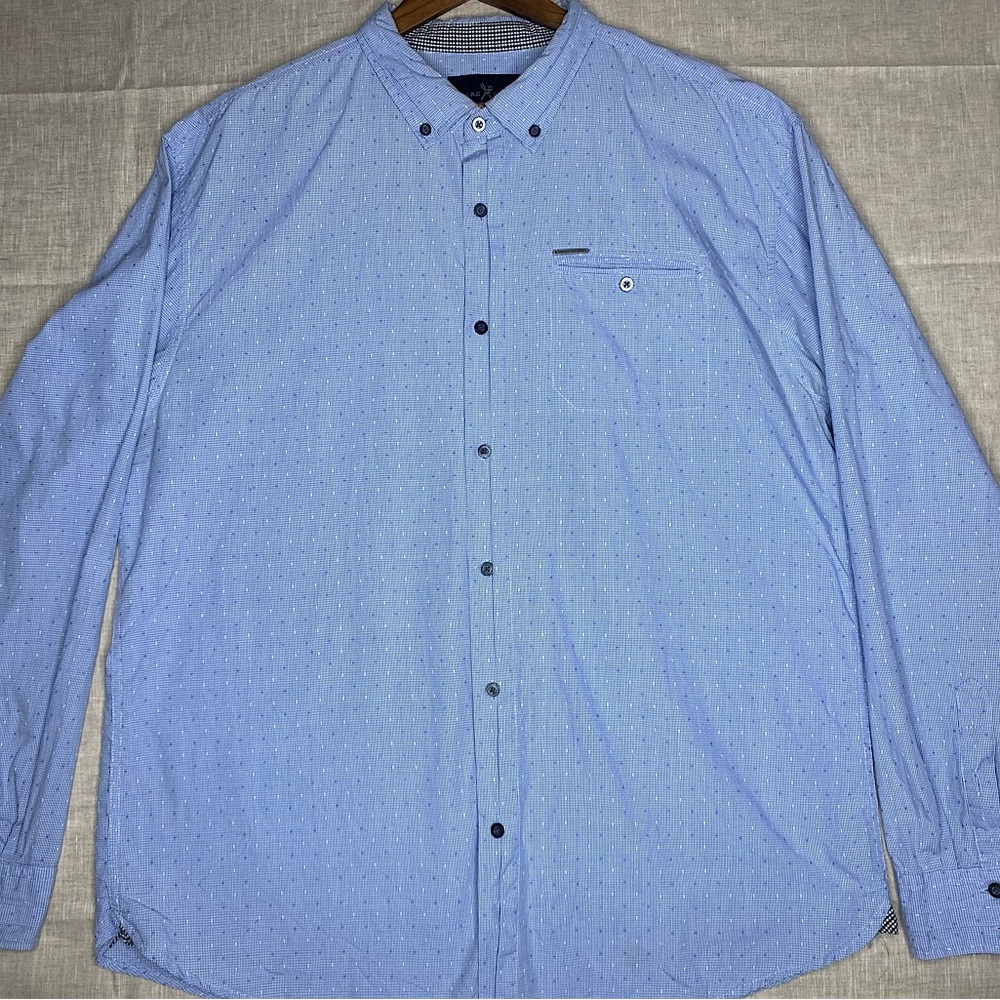Marc Ecko Cut & Sew Button-Up Shirt Men's XXL light Blue